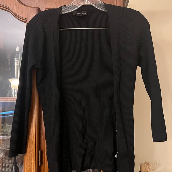 New York & Company Black Knit Cardigan Sweater - Picture 2 of 3